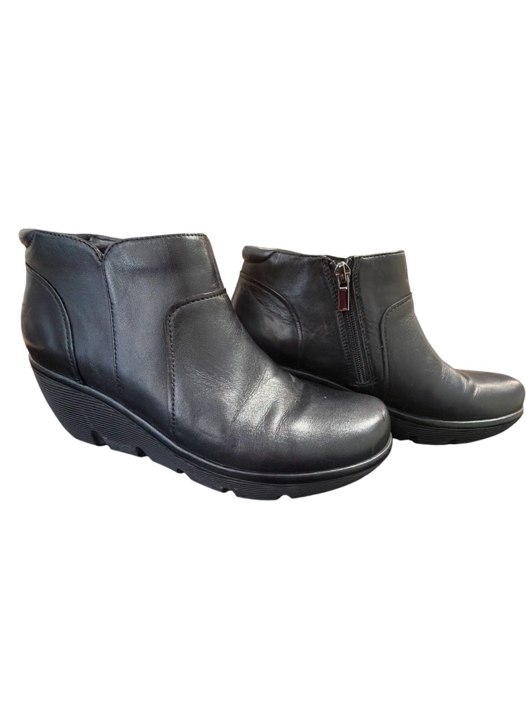 Clarks Women’s Clarene Sun Wedge Black Bootie Size 8.5